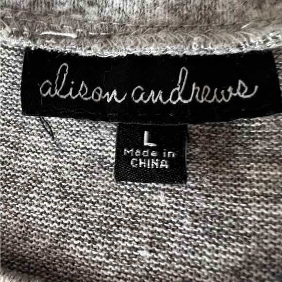 Alison Andrew’s Gray Knit Sweater Twist Front Knotted Lace Large - Picture 4 of 8